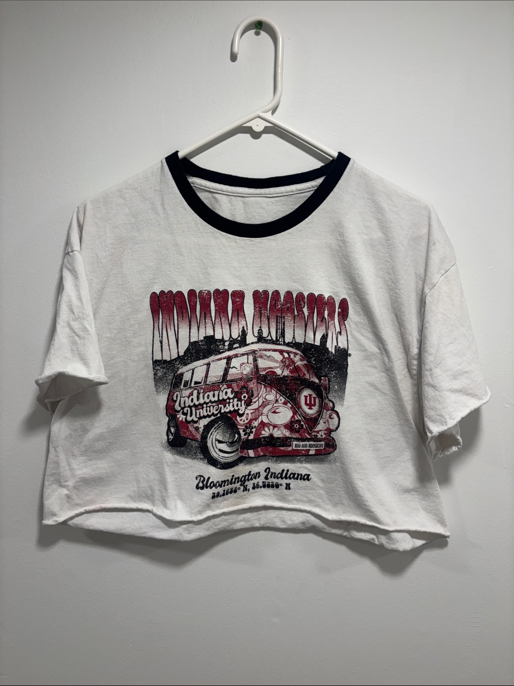 Indiana University white cropped Tee Shirt